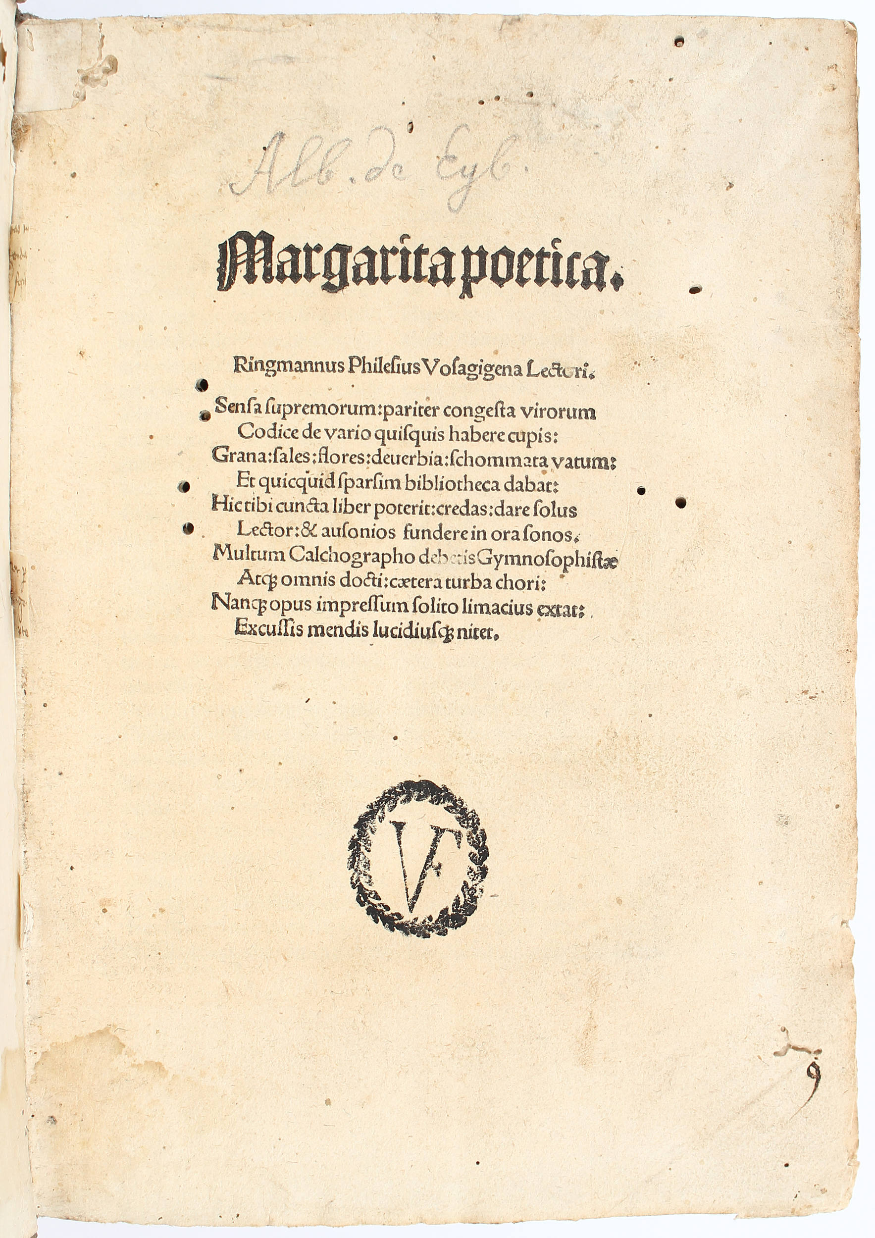 Eyb, Margarita poetica