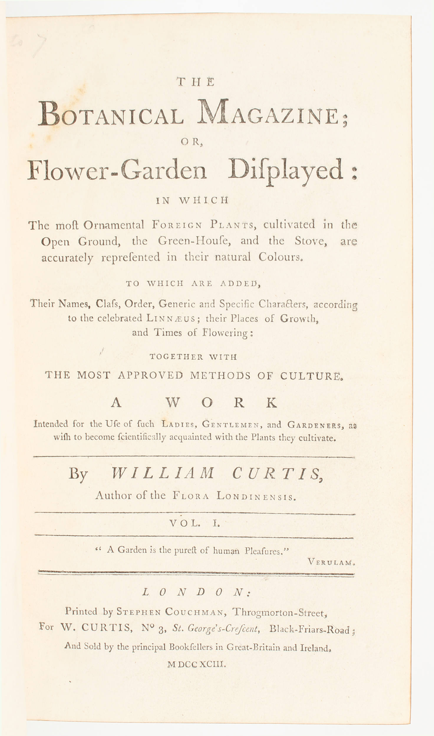 Curtis, Botanical Magazine. 18 Bde.