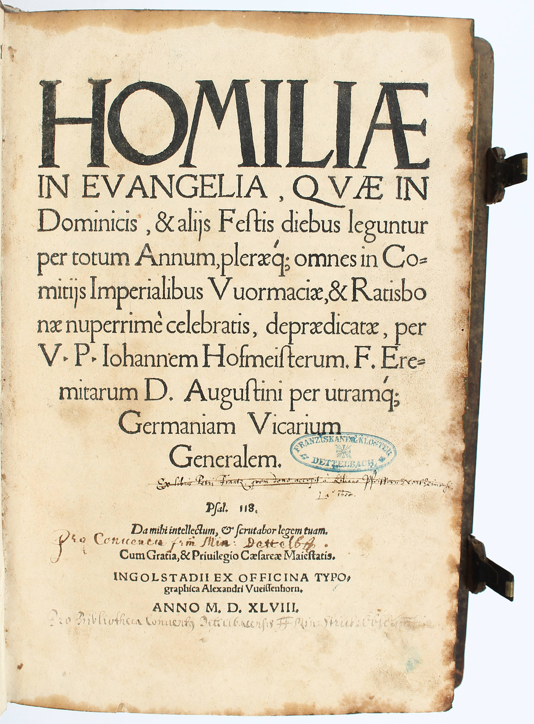 Hoffmeister, Homiliae in Evangelia