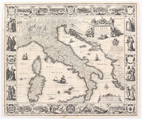 Italien mit Randleisten. Janssonius