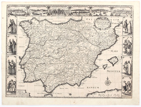 Spanien mit Randleisten. C. Danckerts