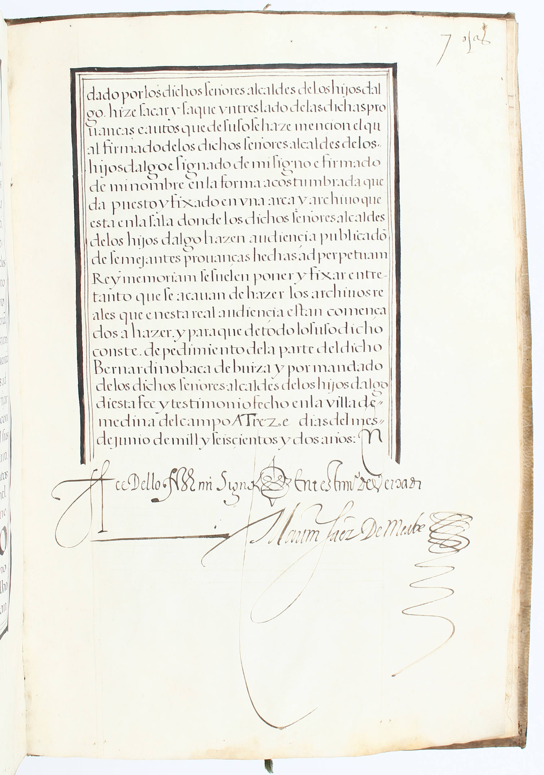 Carta executoria por Bernardino Vaca de Buiza