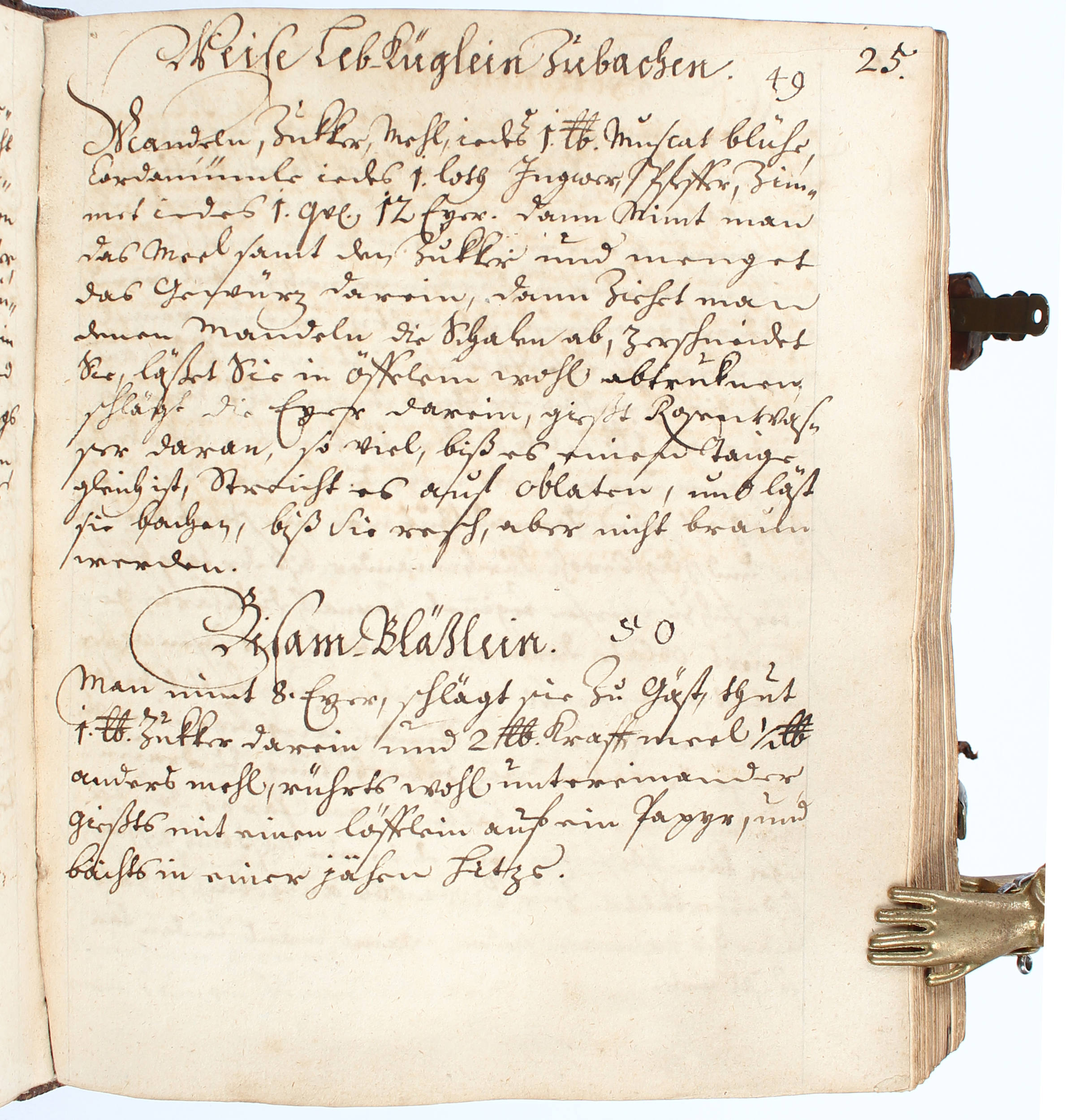 Kochbuch. Süddeutschland um 1780