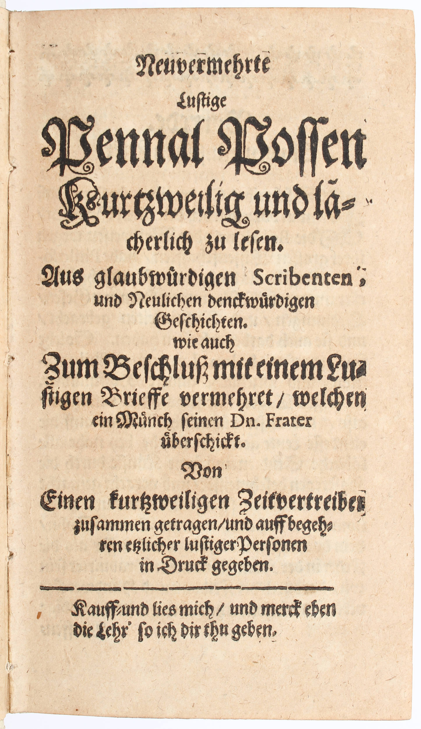 (Zincgref), Neuvermehrte Pennal Possen