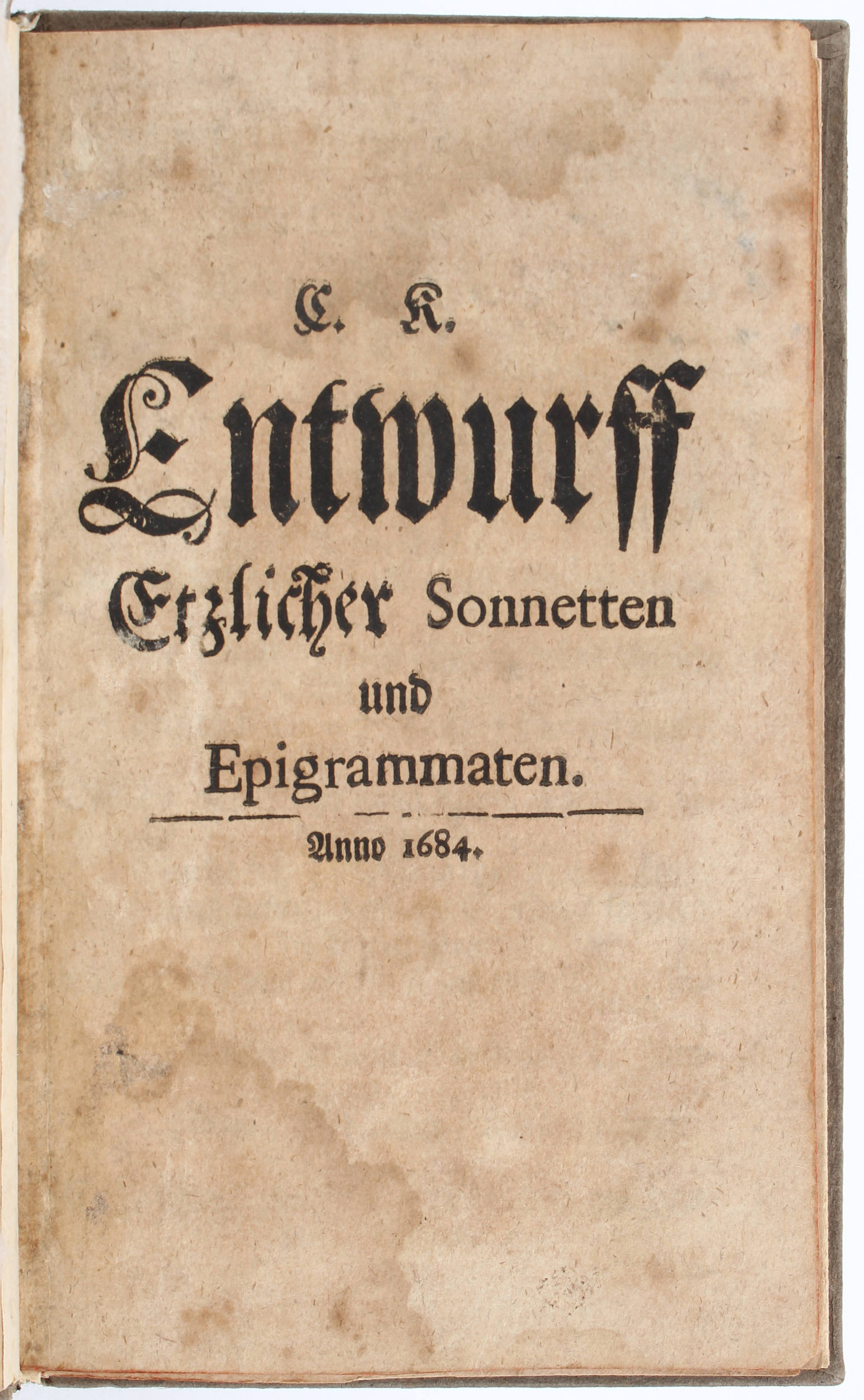 (Kormart), Entwurff etzlicher Sonnetten