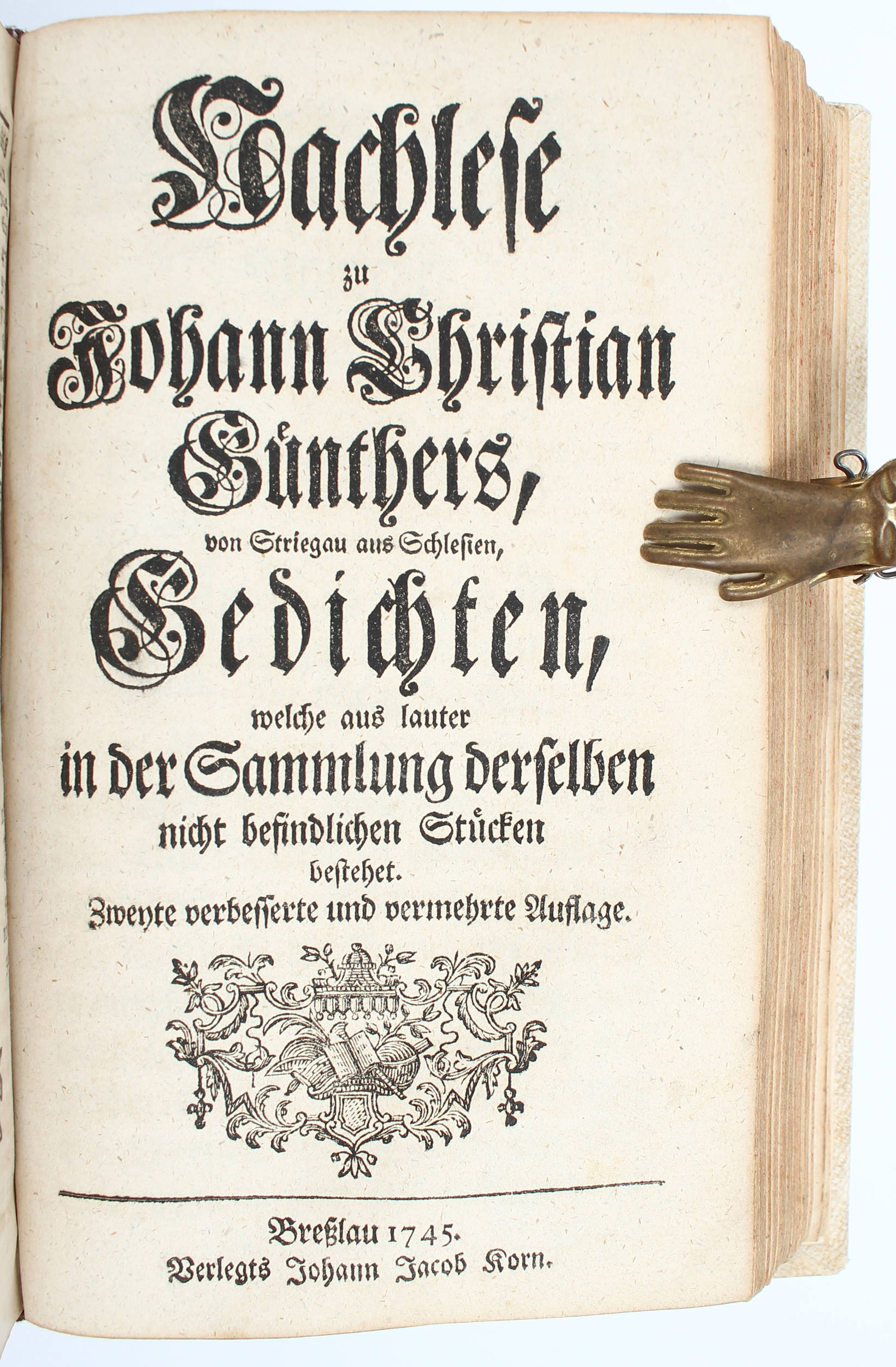 Günther, Sammlung von Gedichten. 3 in 2 Bn.