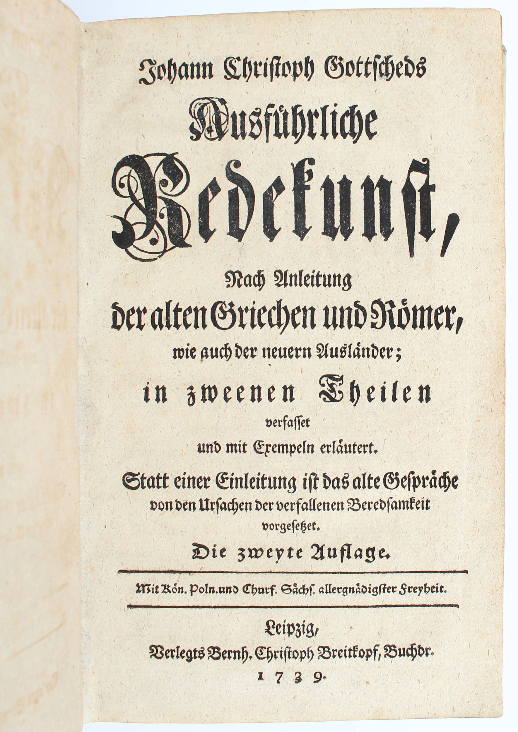 Gottsched, Ausführliche Redekunst