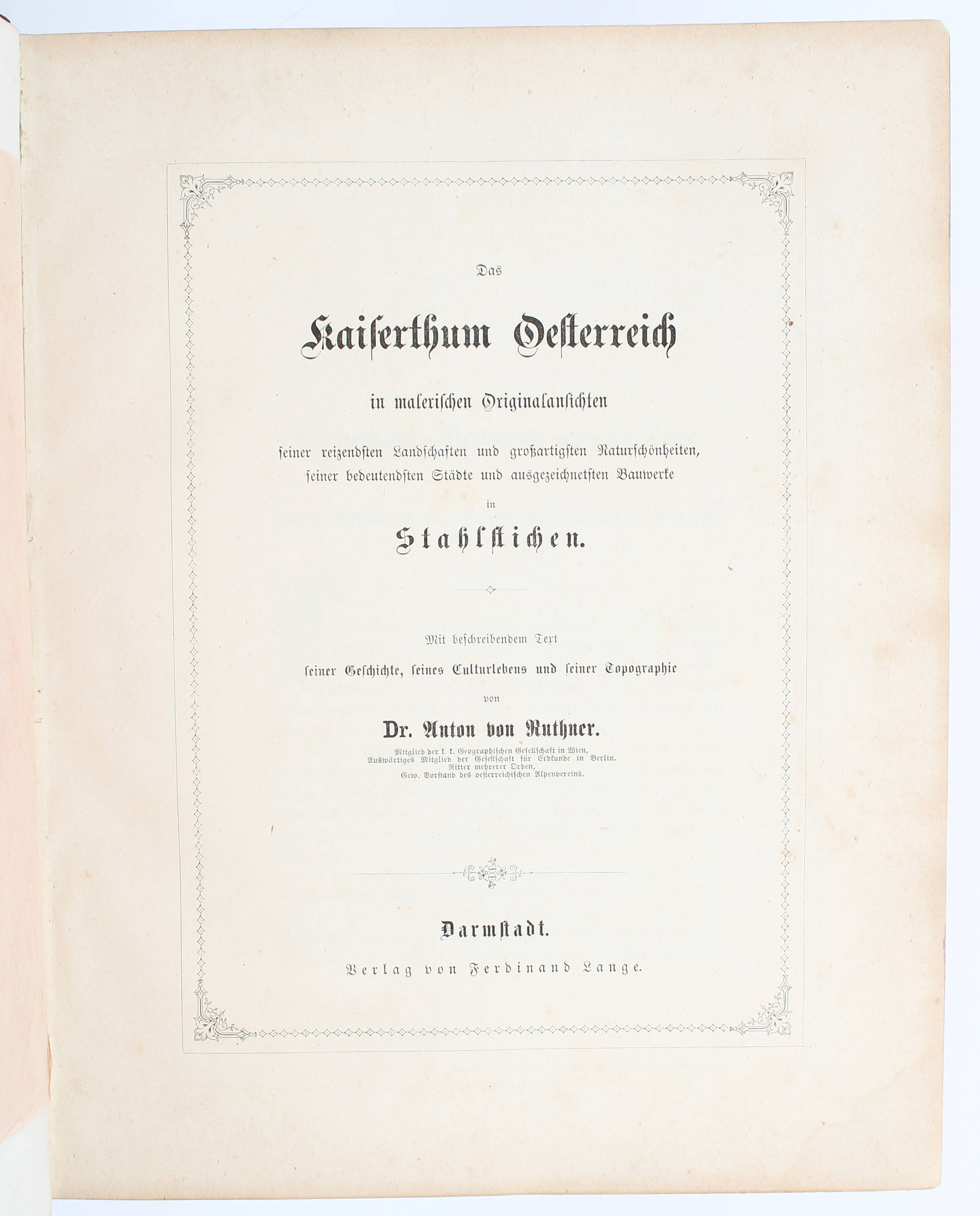 Ruthner, Kaiserthum Österreich. 2 Bde.