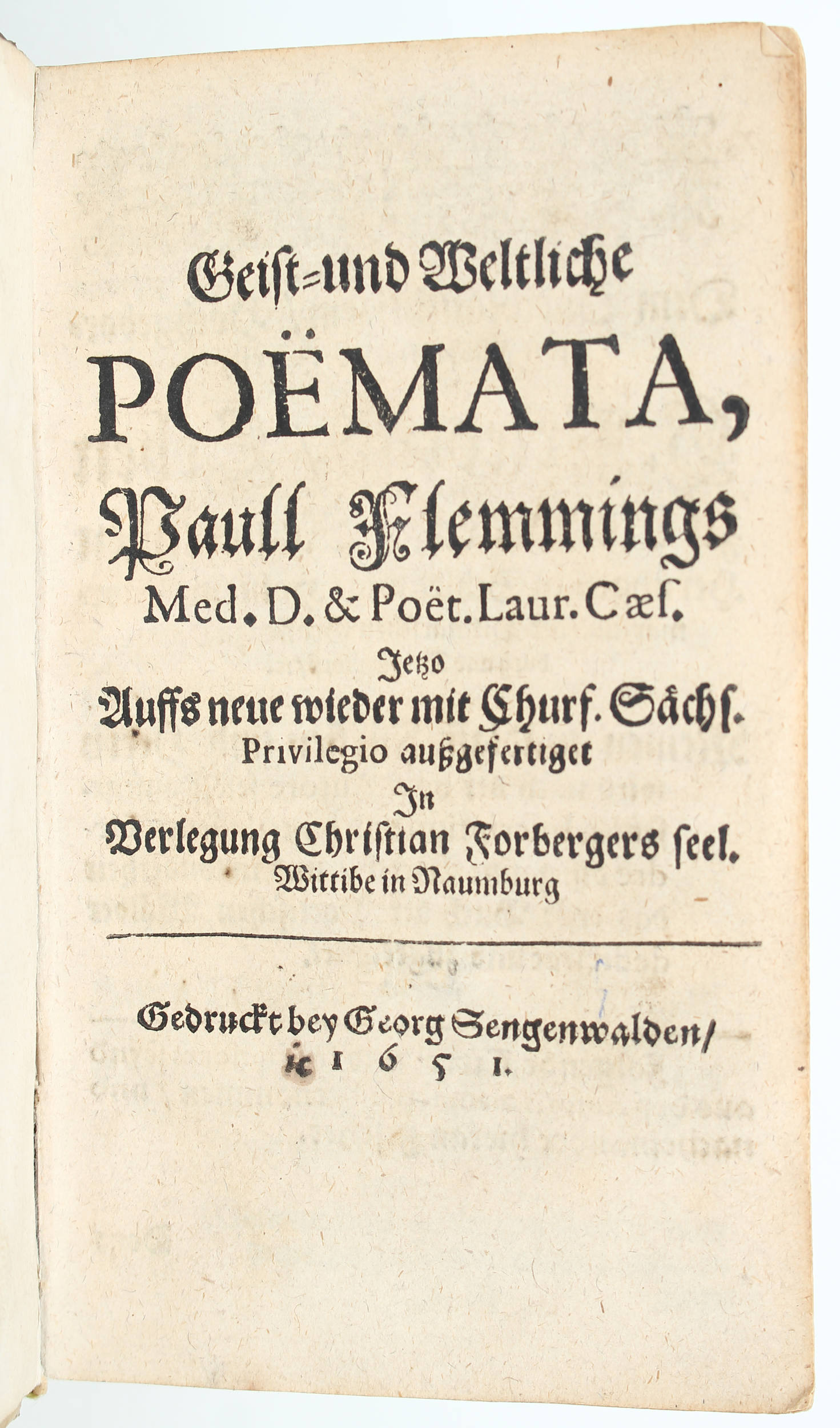 Fleming, Poemata. 1652