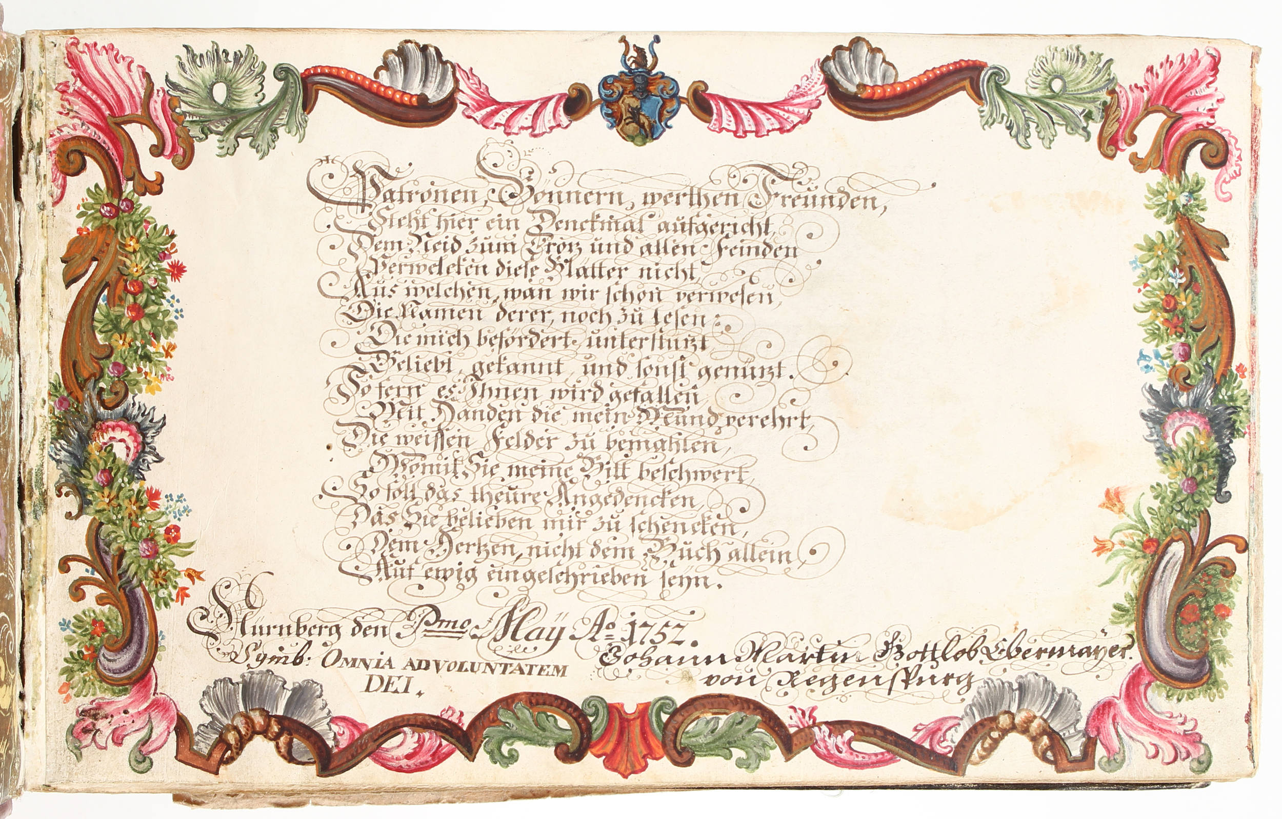 Album Amicorum des J. M. G. Ebermayer 1752