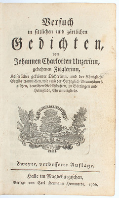 Unzer, Versuch in sittlichen Gedichten