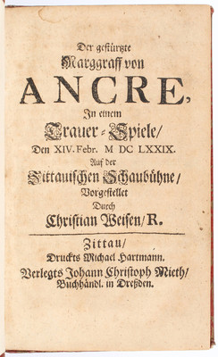 Weise, Der gestürtzte Marggraff