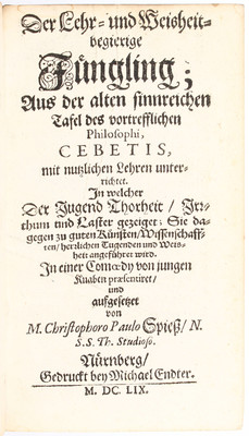 Spieß, Der lehr- und weisheitbegierige Jüngling