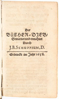Schupp, Bücher-Dieb. Sammelband