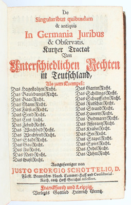 Schottelius, Singularibus  iuribus & observatis.