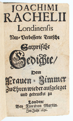 Rachel, Neu-verbesserte satyrische Gedichte / 2 Bde.