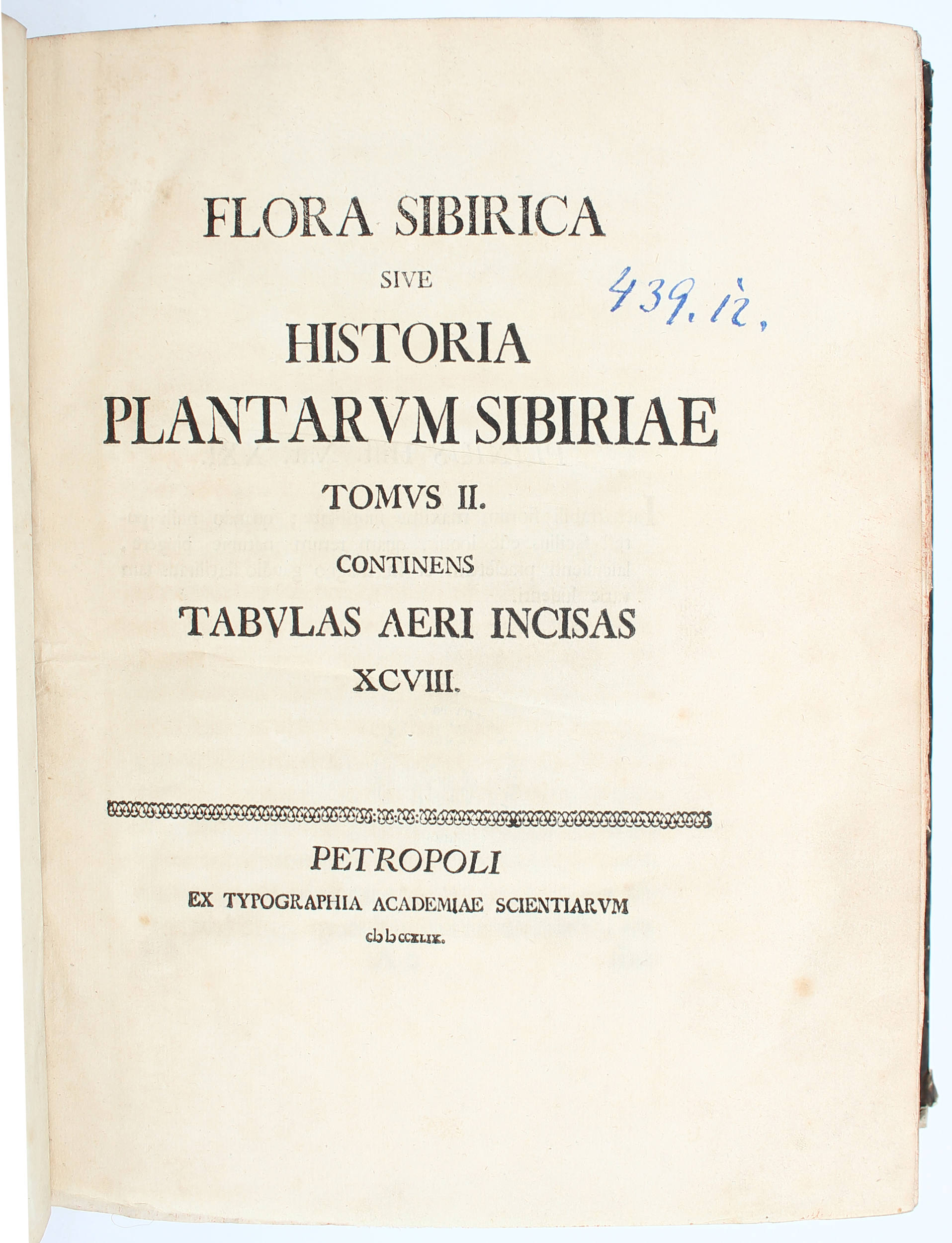 (Gmelin), Flora Sibirica. Bd. 2
