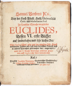 In Teutscher Sprache vorgestellter Euclides