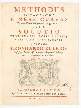 Euler, Methodus inveniendi lineas curvas