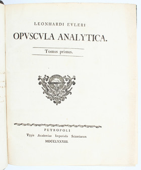 Euler, Opuscula analytica. 2 Bde.