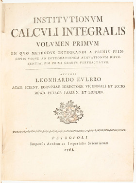 Euler, Institutionum calculi integralis. 3 Bde.