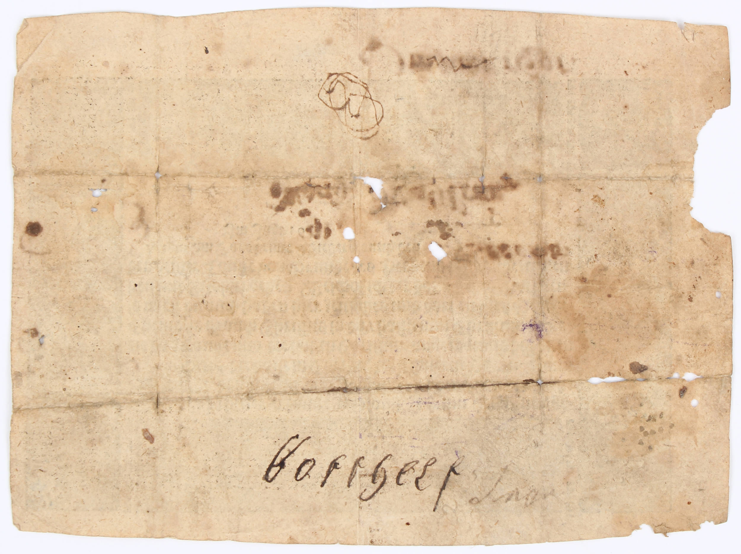 Gedruckter Taufbrief 1691