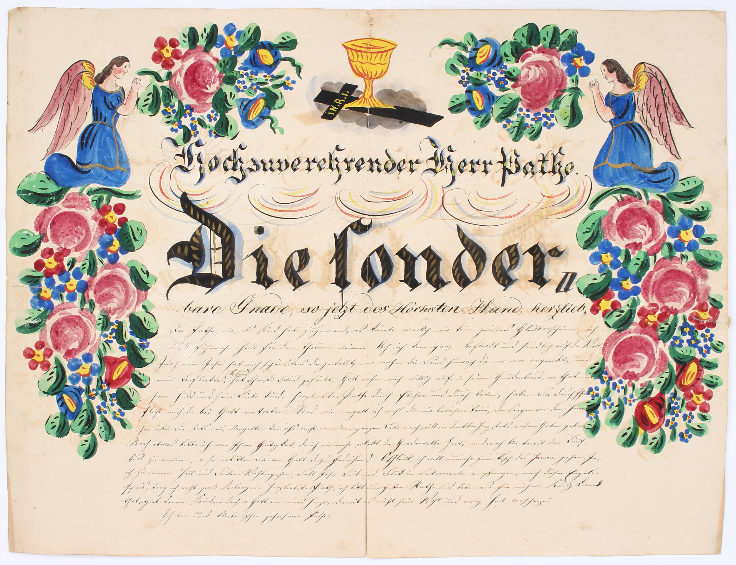 Aquarellierte Patendankbriefe /  23 Bll.