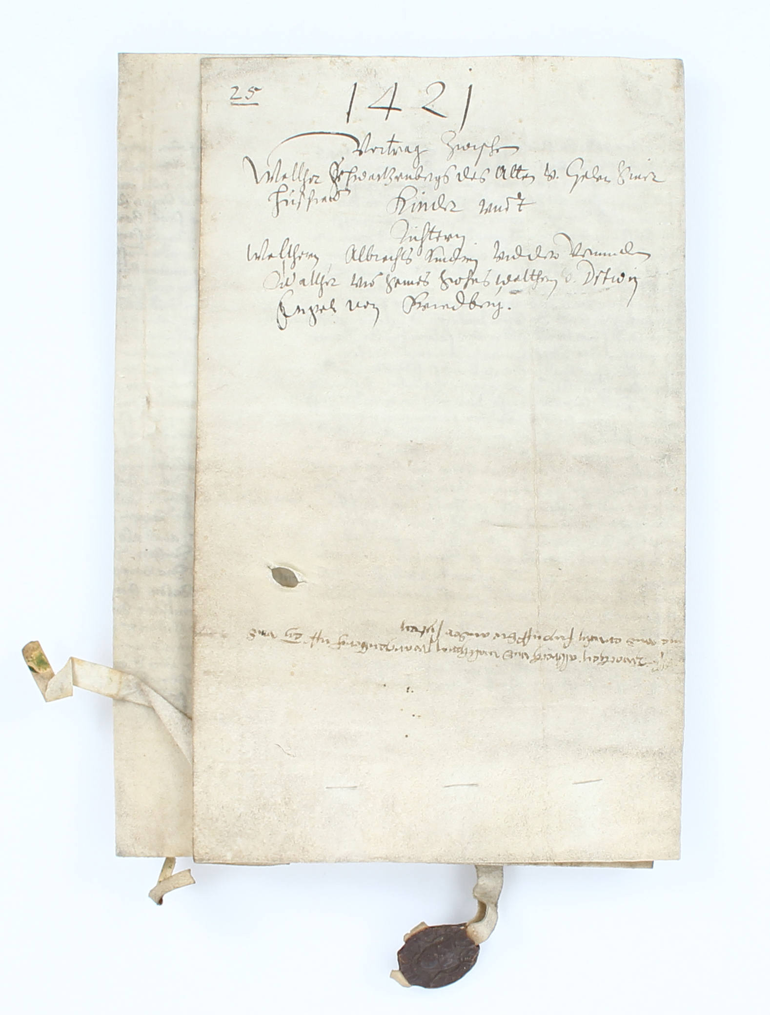 Urkunde zur Familie Schwarzenberg