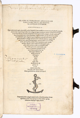 Erasmus, Adagiorum Chiliades