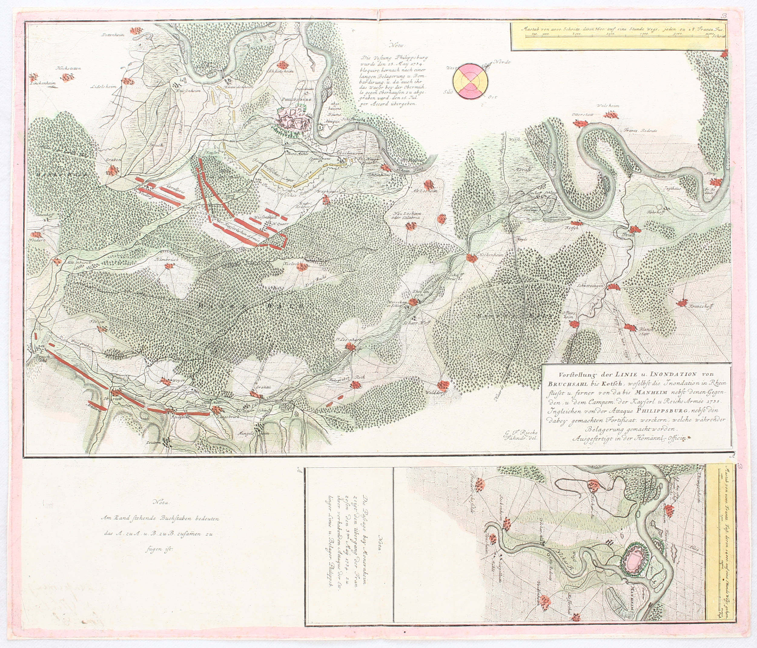 Neckar + Bruchsal. 2 Bll. Homann E. / 9 Bll.