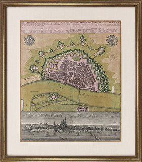 Mainz. Plan-Ansicht. Homann Erben. Ger.