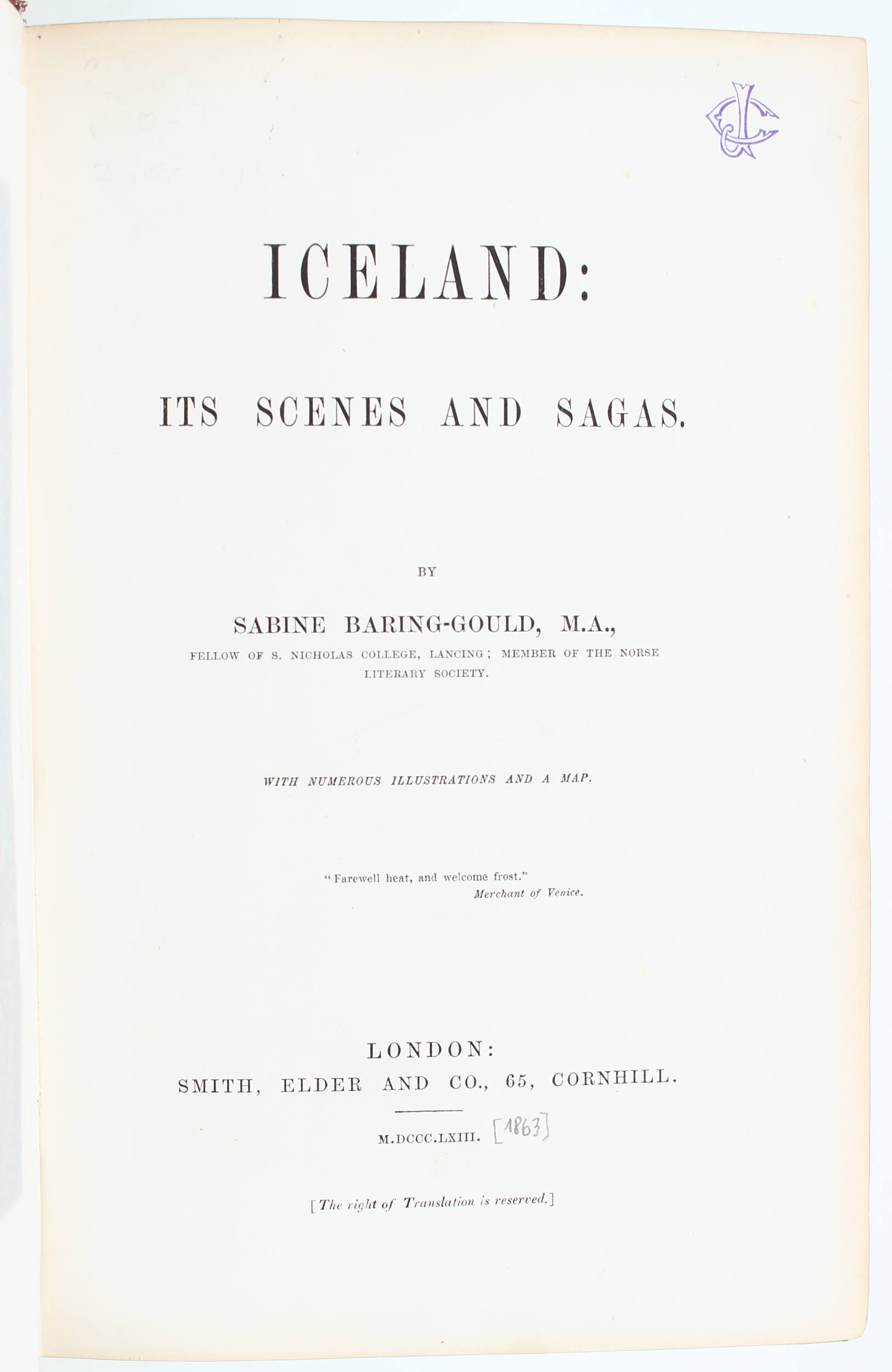 Baring-Gould, Iceland