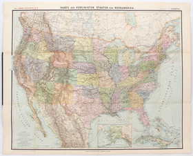 USA + Südamerika. 2 Bll. Handtke. Hlwd.-Decke