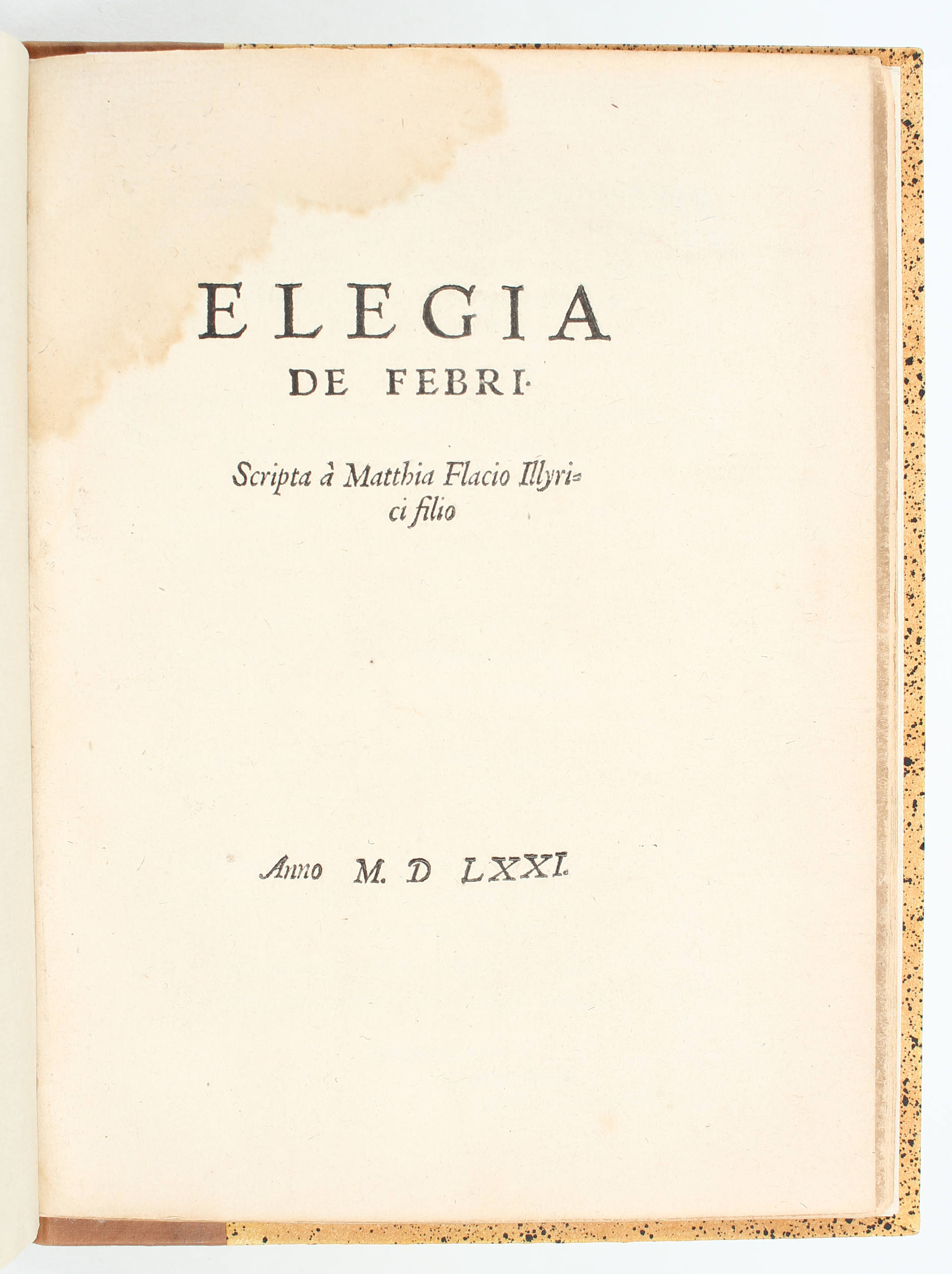 Flacius, Elegia de Febri