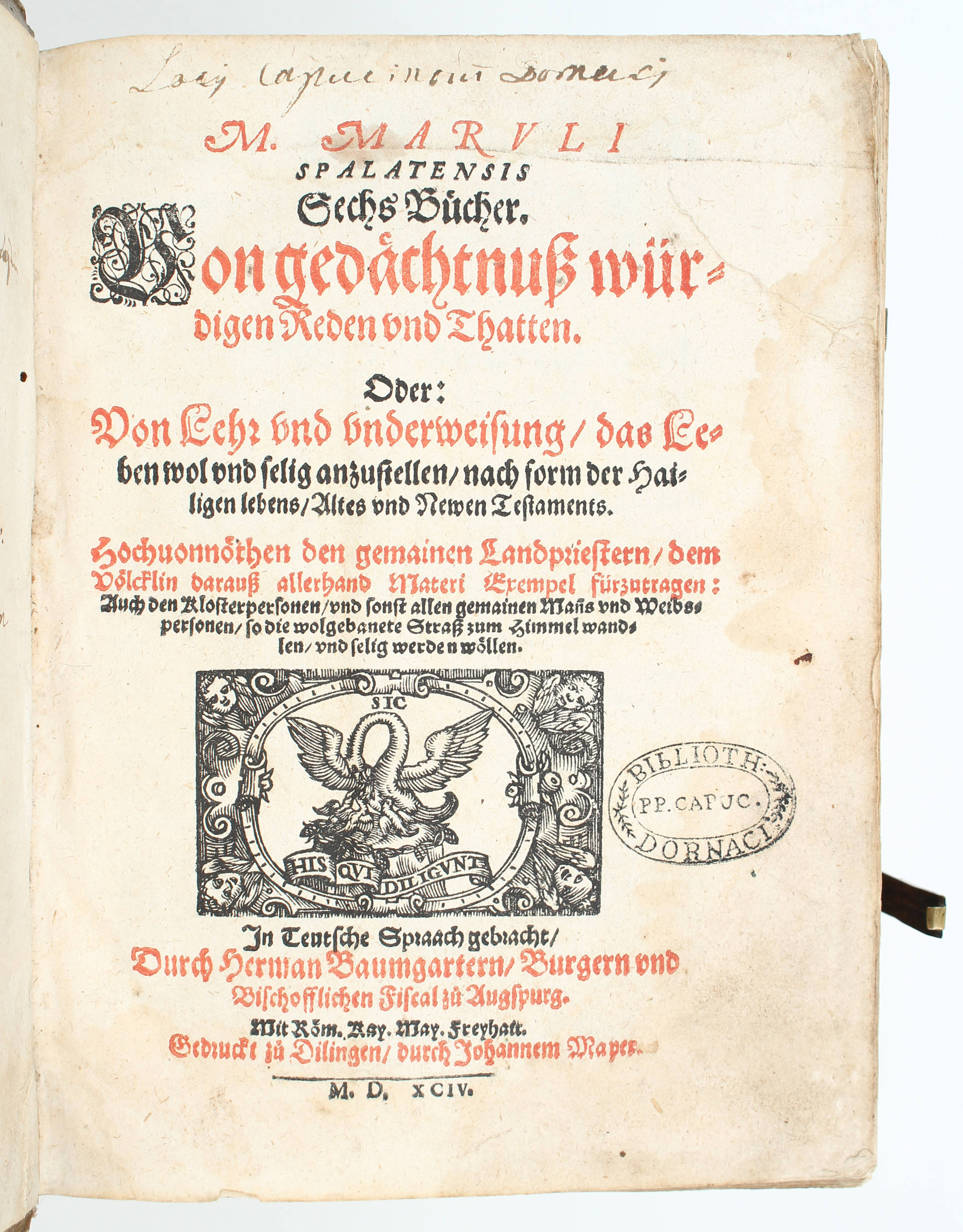 Marulic, Sechs Bücher