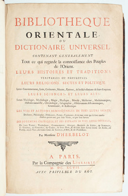 Herbelot, Bibliothèque orientale