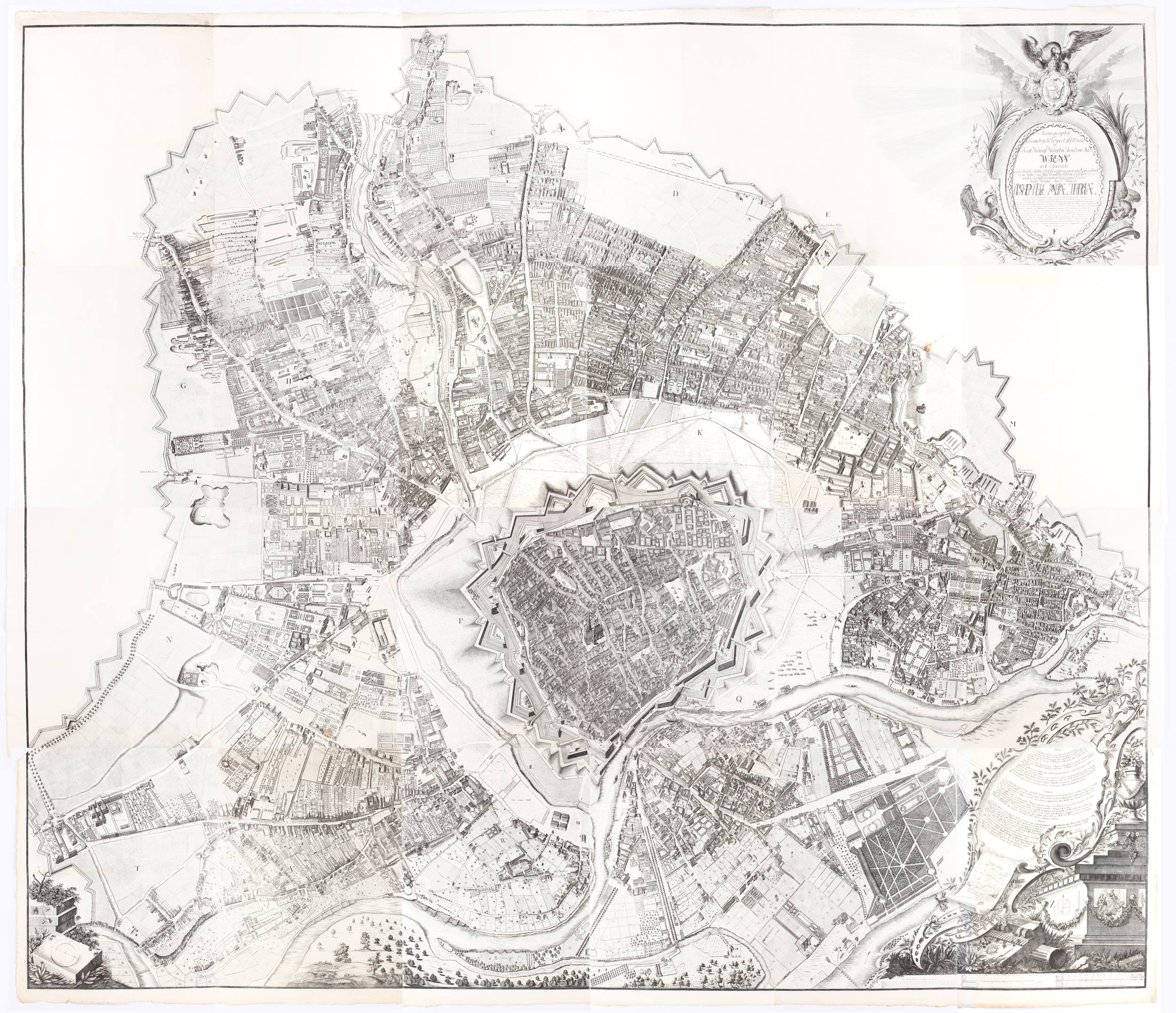 Wien. Plan in 24 Bll. Huber