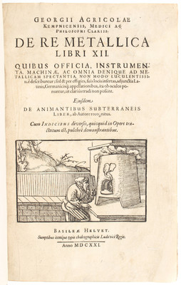 Agricola, De re metallica. 1621