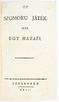 (Bolyai), Ót szomoru játek