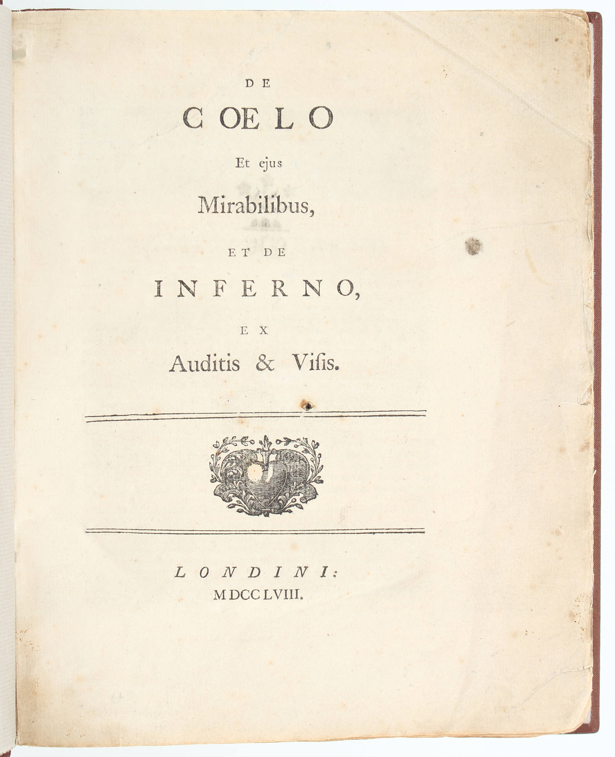 (Swedenborg), De coelo et ejus mirabilis