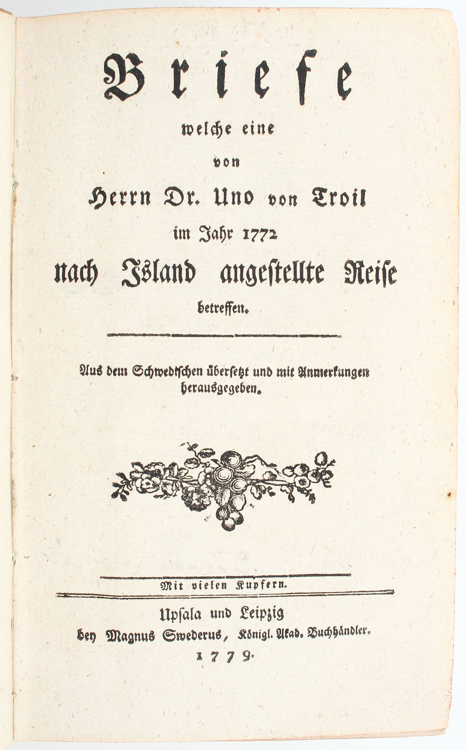 Troil, Briefe welche Island betreffen
