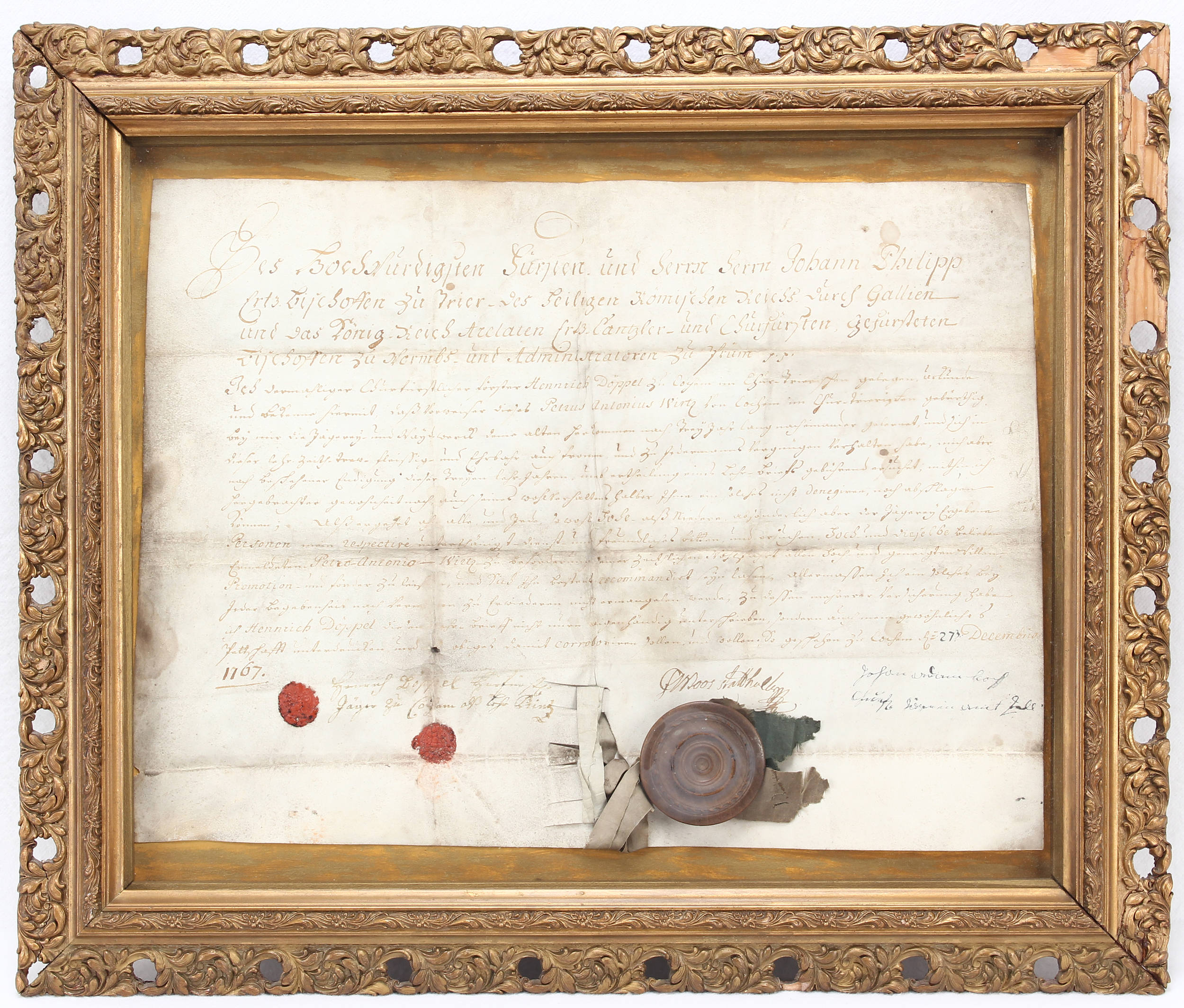 Jagdpachturkunde Johann Philipp