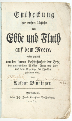 Binninger, Entdeckung von Ebbe und Fluth