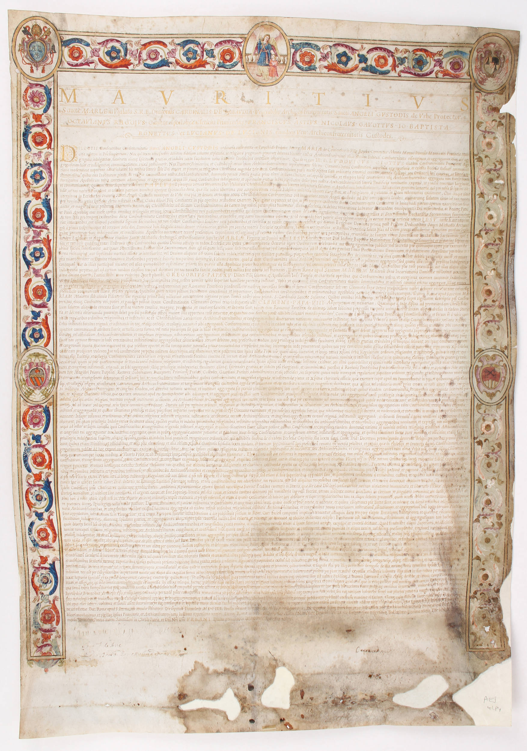 Kardinal Moritz von Savoyen. Urkunde