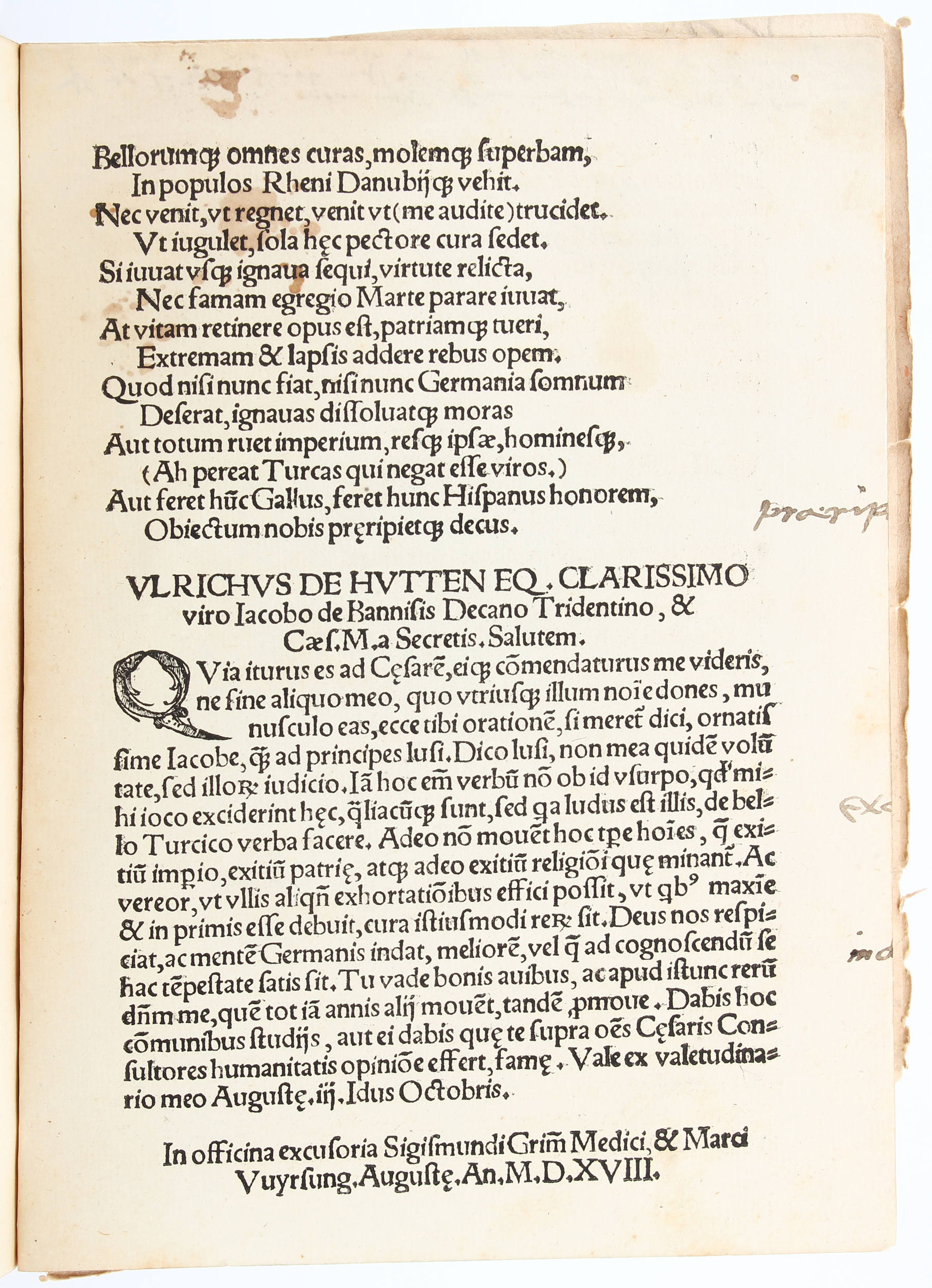 Hutten, Ad principes Germaniae