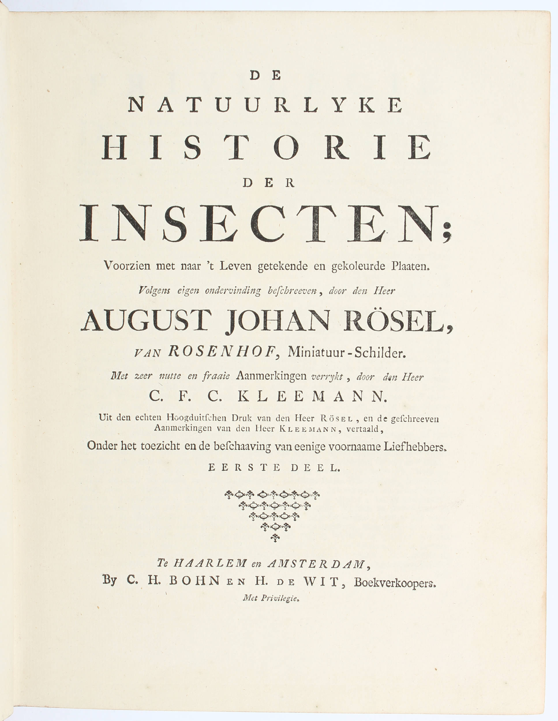 Rösel, Natuurlyke historie der insecten. 9 Bde.