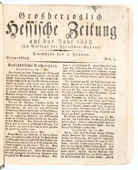 Großherzoglich Hessische Zeitung 1812