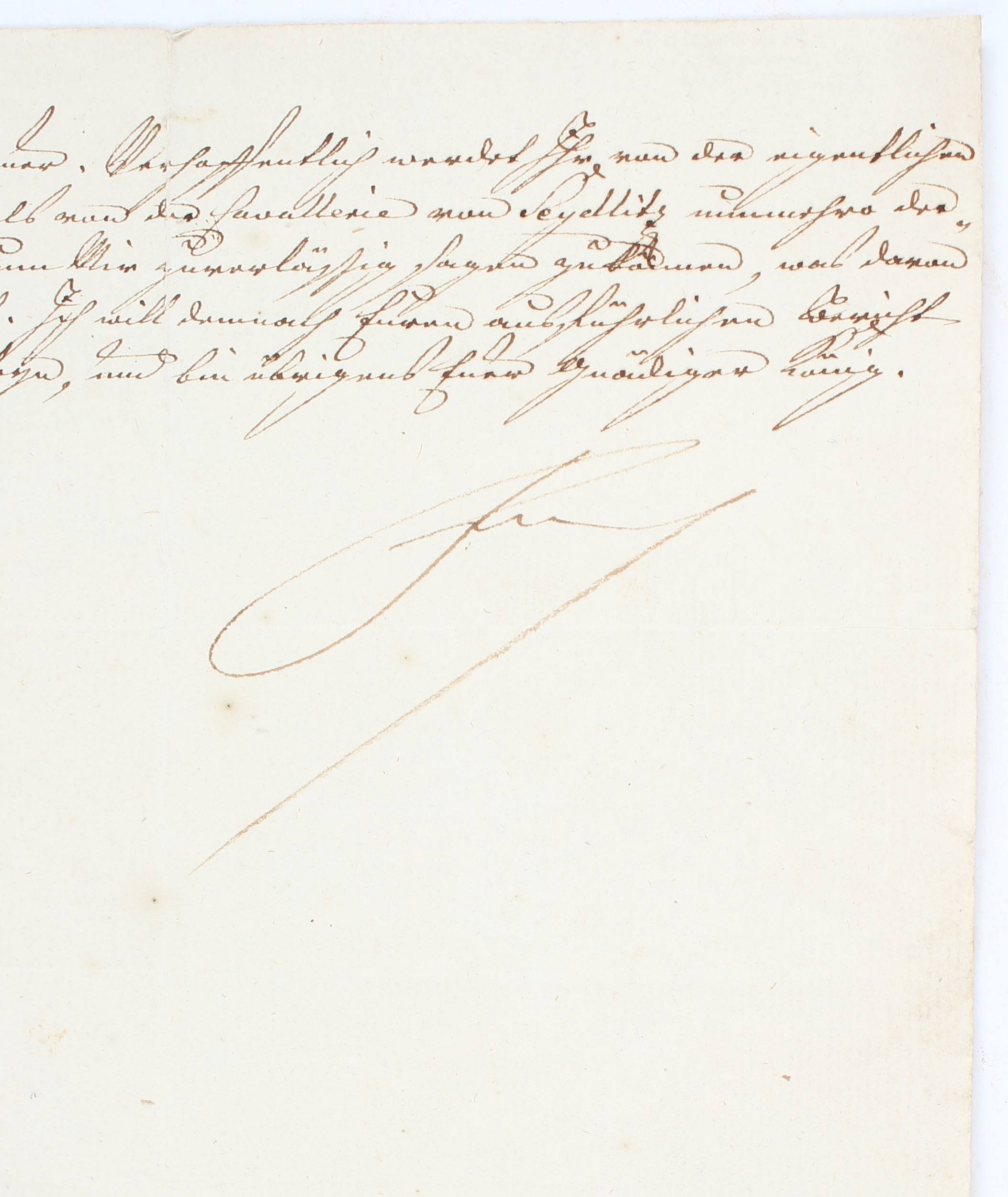 Friedrich II.,  Brief m. e. Unterschr. (1773)