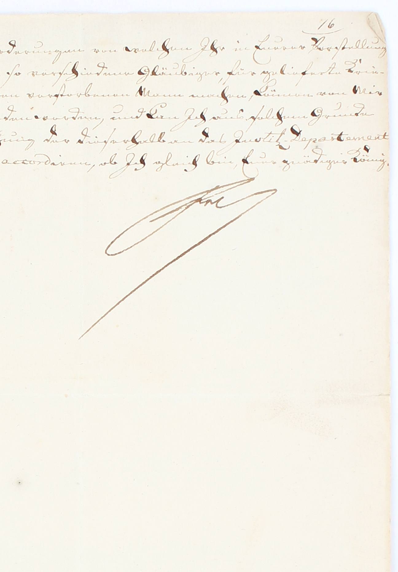 Friedrich II.,  Brief m. e. Unterschr. (1781)