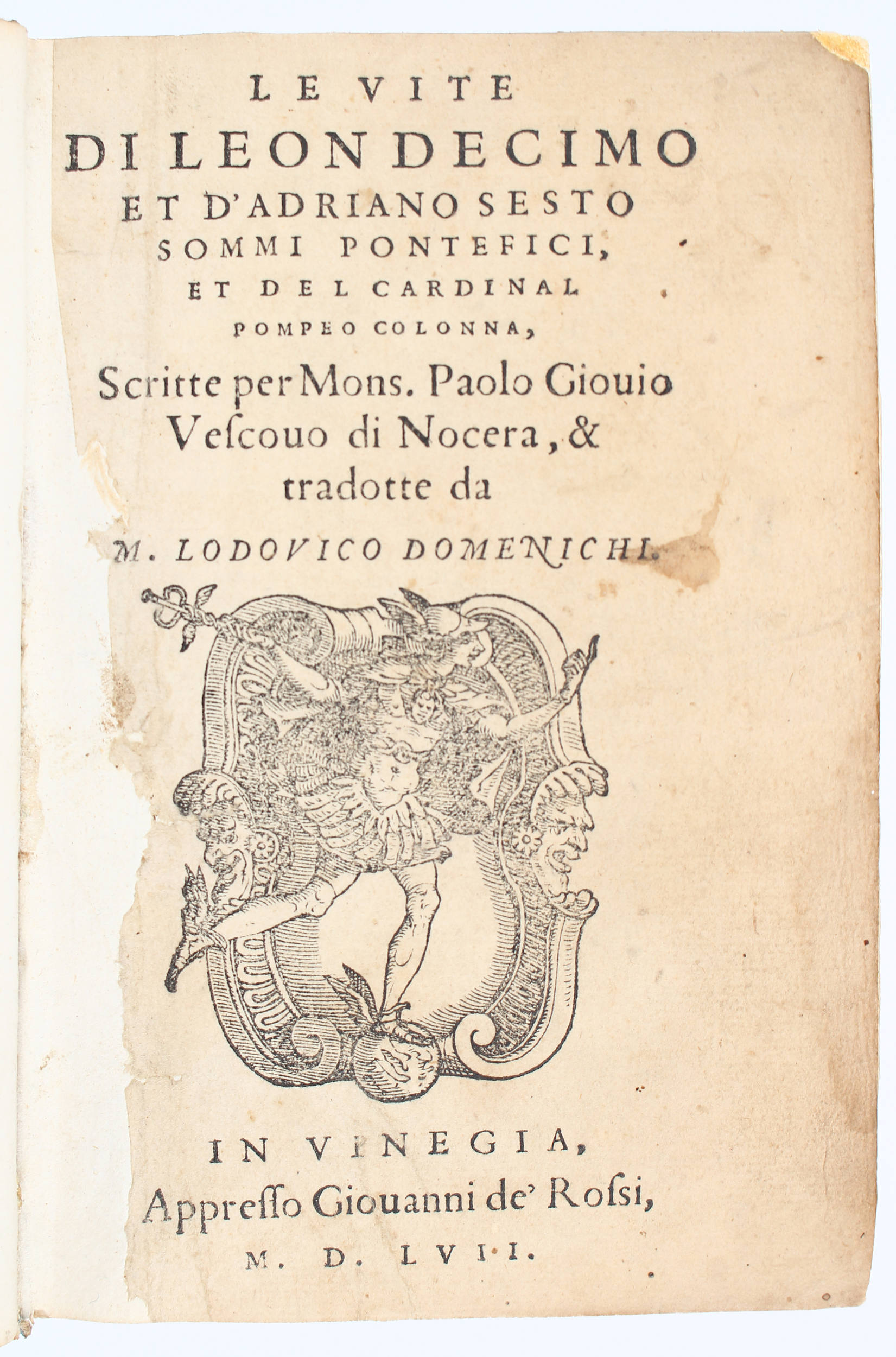 Giovio, Le vite di Leon Decimo et d'Adriano Sesto